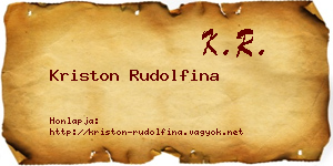 Kriston Rudolfina névjegykártya